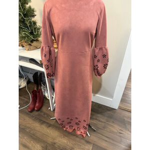 Aytimur Dusty Rose Suede Feel Dress 8